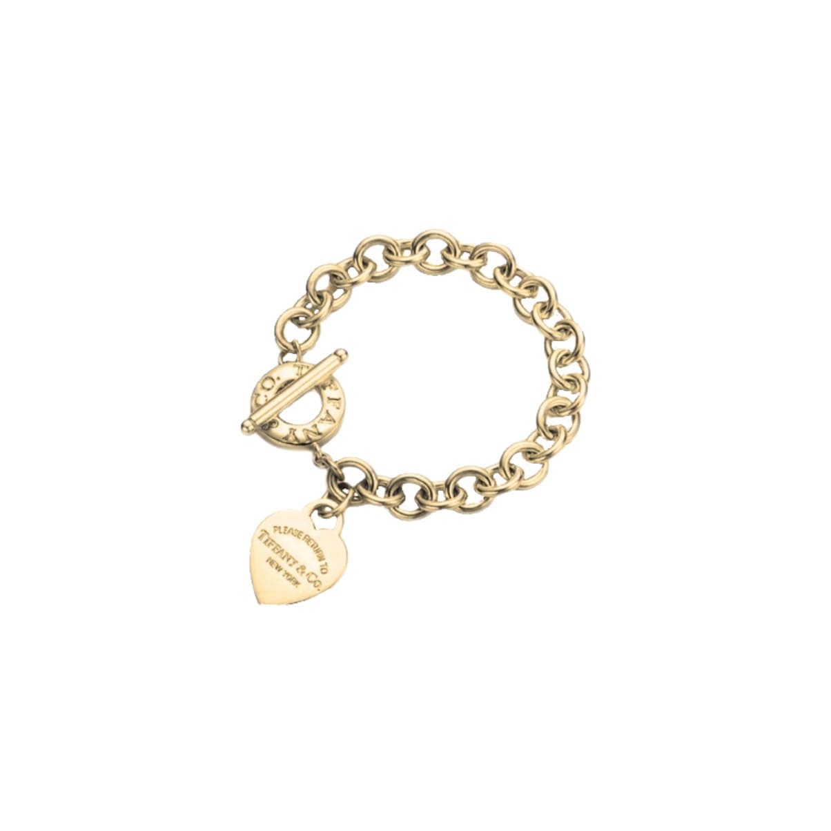 PULSERA CON PASADOR Y PLACA ESTILO CORAZÓN GOLD