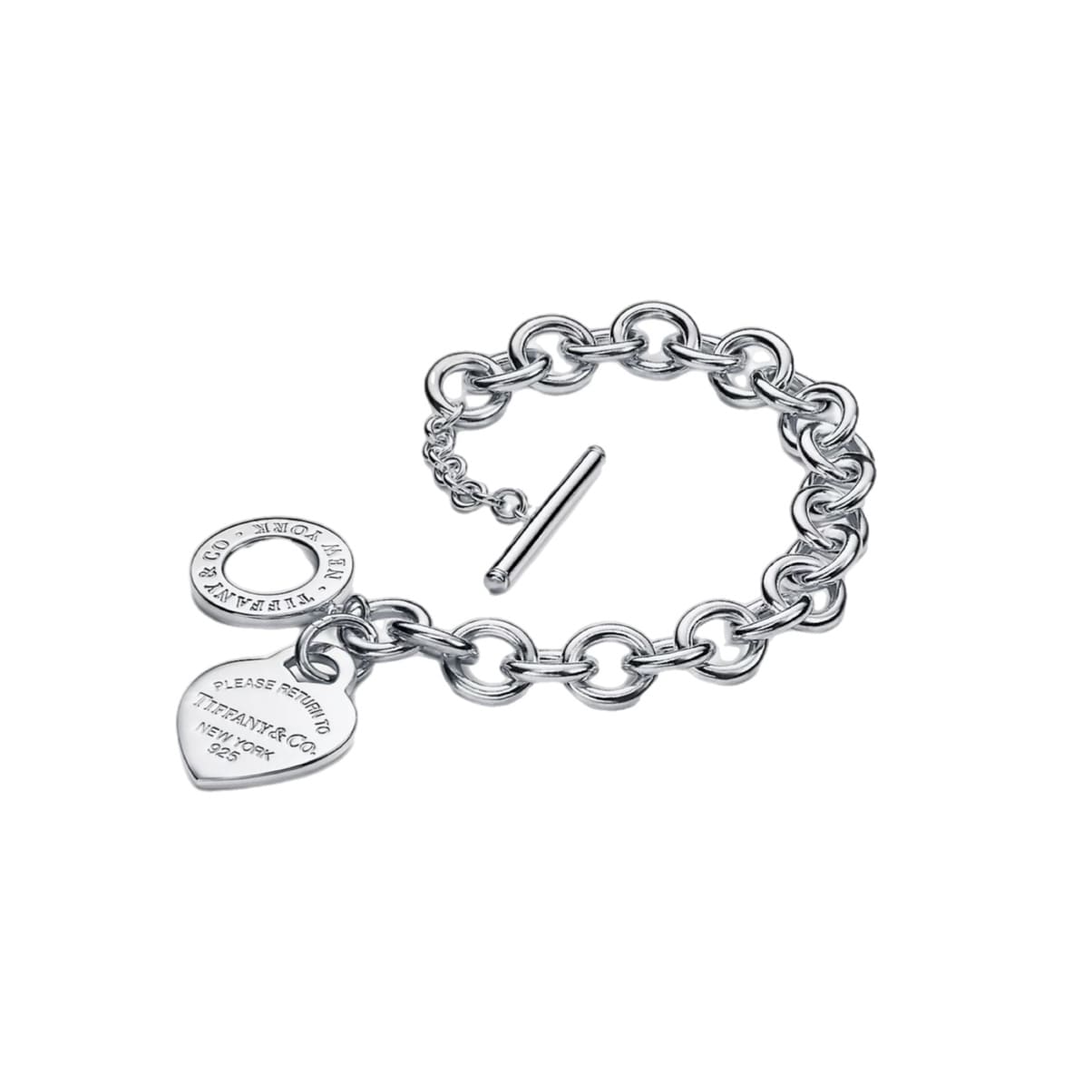 PULSERA CON PASADOR Y PLACA ESTILO CORAZON SILVER