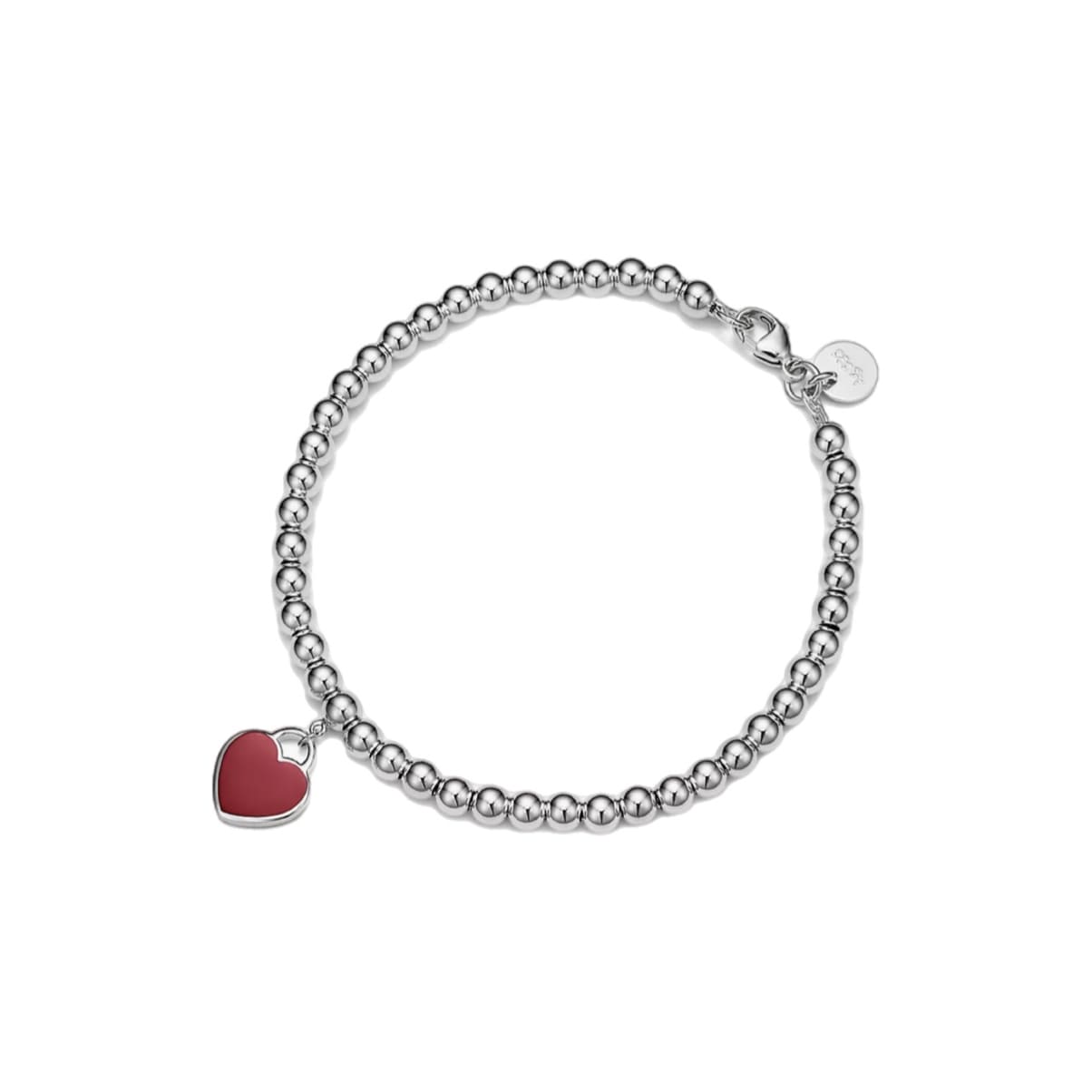 PULSERA DE CUENTAS CON INSIGNIA DE CORAZÓN RED