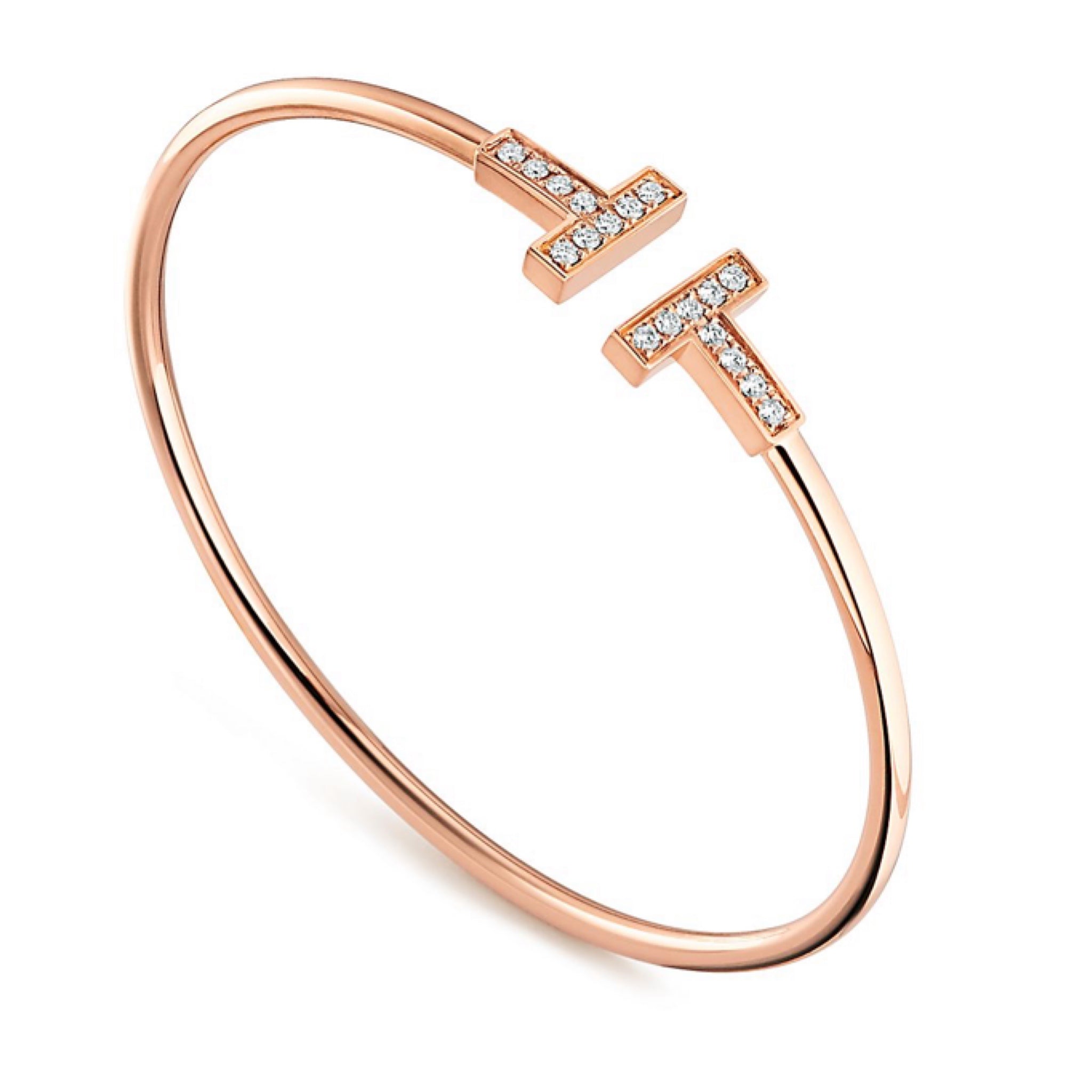 PULSERA T ROSE GOLD ZIRCONIA